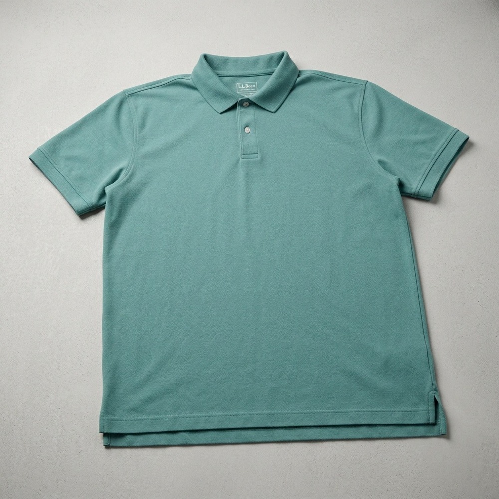 L.L. Bean Men's Polo Shirt XXL Teal Green Short Sleeve Casual Golf Top